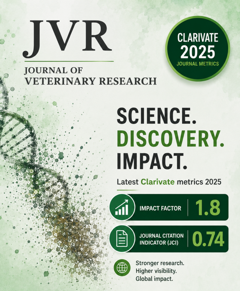 Journal of Veterinary Research z nowymi wskaźnikami Clarivate za 2025 rok